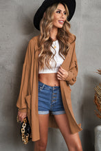 Load image into Gallery viewer, Open Front Hooded Longline Cardigan with Pockets