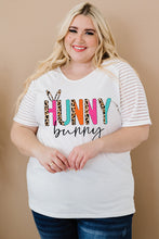 Load image into Gallery viewer, Plus Size HUNNY BUNNY Graphic Striped Tee