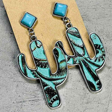 Load image into Gallery viewer, Turquoise Cactus Earrings