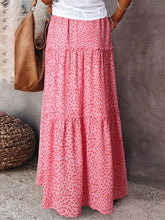 Load image into Gallery viewer, Frill Leopard Tiered Maxi Skirt
