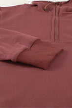 Load image into Gallery viewer, Half Zip Patch Pocket Drawstring Hoodie