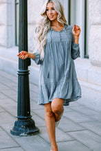 Load image into Gallery viewer, Half Button Ruffle Hem Babydoll Dress