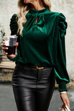 Load image into Gallery viewer, Mock Neck Puff Sleeve Blouse