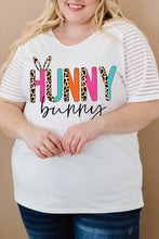 Load image into Gallery viewer, Plus Size HUNNY BUNNY Graphic Striped Tee