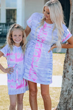 Load image into Gallery viewer, Girls Tie-Dye Belted T-Shirt Dress
