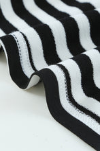 Load image into Gallery viewer, Striped Tie-Waist Frill Trim V-Neck Dress