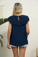 Load image into Gallery viewer, Spliced Lace Ruffled Blouse