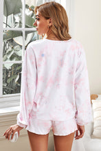 Load image into Gallery viewer, Quarter-Button Top and Drawstring Shorts Loungewear Set