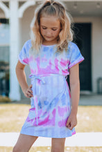 Load image into Gallery viewer, Girls Tie-Dye Belted T-Shirt Dress