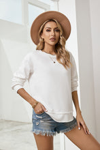 Load image into Gallery viewer, Side Slit Drop Shoulder Sweatshirt