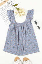 Load image into Gallery viewer, Floral Smocked Square Neck Top