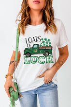 Load image into Gallery viewer, LOADS OF LUCK Graphic Round Neck Tee