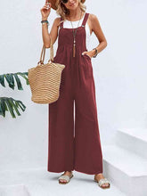 Load image into Gallery viewer, Full Size Wide Leg Overalls with Pockets