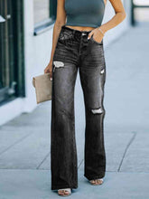 Load image into Gallery viewer, Distressed Straight Leg Jeans