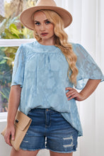 Load image into Gallery viewer, Plus Size Applique Butterfly Sleeve Babydoll Blouse