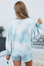 Load image into Gallery viewer, Quarter-Button Top and Drawstring Shorts Loungewear Set