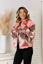 Load image into Gallery viewer, Geometric Raw Hem Denim Jacket