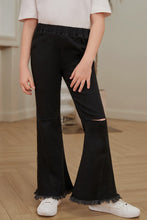 Load image into Gallery viewer, Girls Distressed Frayed Trim Flare Jeans