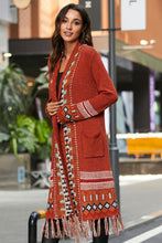 Load image into Gallery viewer, Bohemian Tassel Hem Open Front Duster Cardigan