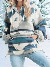 Load image into Gallery viewer, Geometric Quarter-Zip Hoodie