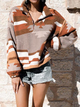 Load image into Gallery viewer, Half Zip Long Sleeve Sweatshirt with Pockets