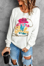 Load image into Gallery viewer, LET'S GO GIRLS Graphic Round Neck Sweatshirt