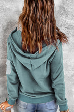 Load image into Gallery viewer, Half Zip Patch Pocket Drawstring Hoodie