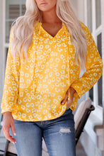 Load image into Gallery viewer, Printed Tie-Neck Long Sleeve Blouse
