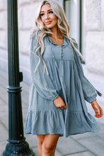 Load image into Gallery viewer, Half Button Ruffle Hem Babydoll Dress