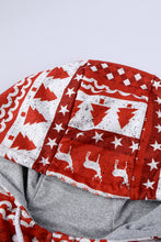 Load image into Gallery viewer, Printed Color Block Drawstring Detail Hoodie