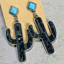 Load image into Gallery viewer, Turquoise Cactus Earrings