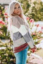 Load image into Gallery viewer, Color Block Drop Shoulder Round Neck Sweater