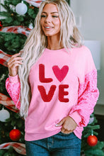 Load image into Gallery viewer, LOVE Sequin Dropped Shoulder Sweatshirt