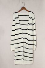 Load image into Gallery viewer, Striped Open Front Rib-Knit Duster Cardigan