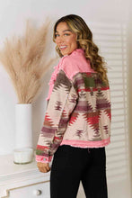 Load image into Gallery viewer, Geometric Raw Hem Denim Jacket