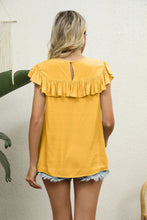 Load image into Gallery viewer, Spliced Lace Ruffled Blouse
