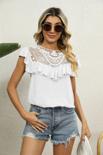 Load image into Gallery viewer, Spliced Lace Ruffled Blouse