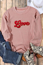 Load image into Gallery viewer, LOVE Round Neck Dropped Shoulder Sweatshirt