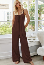 Load image into Gallery viewer, Scoop Neck Spaghetti Strap Pocket Jumpsuit