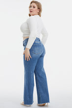 Load image into Gallery viewer, BAYEAS Full Size High Waist Button-Fly Raw Hem Wide Leg Jeans