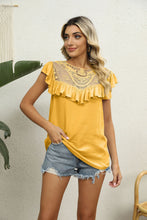 Load image into Gallery viewer, Spliced Lace Ruffled Blouse