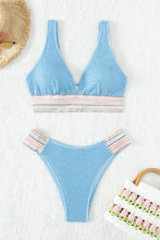 Load image into Gallery viewer, Contrast Textured High Cut Swim Set
