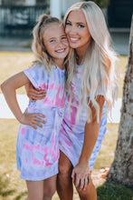 Load image into Gallery viewer, Girls Tie-Dye Belted T-Shirt Dress
