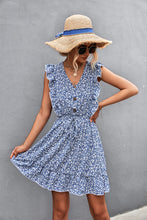 Load image into Gallery viewer, Ditsy Floral Ruffled V-Neck Dress