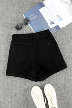 Load image into Gallery viewer, Distressed Cuffed Denim Shorts