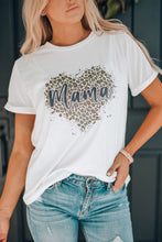 Load image into Gallery viewer, MAMA Leopard Heart Graphic Tee Shirt