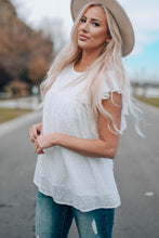 Load image into Gallery viewer, Swiss Dot Flutter Sleeve Babydoll Blouse