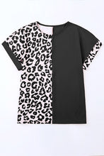 Load image into Gallery viewer, Plus Size Leopard Round Neck T-Shirt