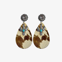 Load image into Gallery viewer, Turquoise Cactus Dangle Earrings