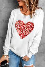 Load image into Gallery viewer, Leopard Heart Graphic Drop Shoulder Sweatshirt